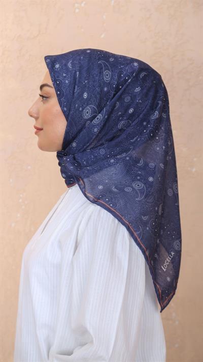 Locella Soft Pamuk Eşarp Lacivert-9