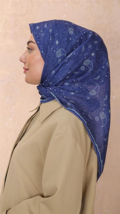 Locella Soft Pamuk Eşarp Mavi-13