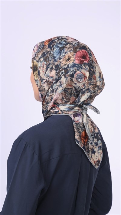 Locella Soft Pamuk Eşarp Lacivert