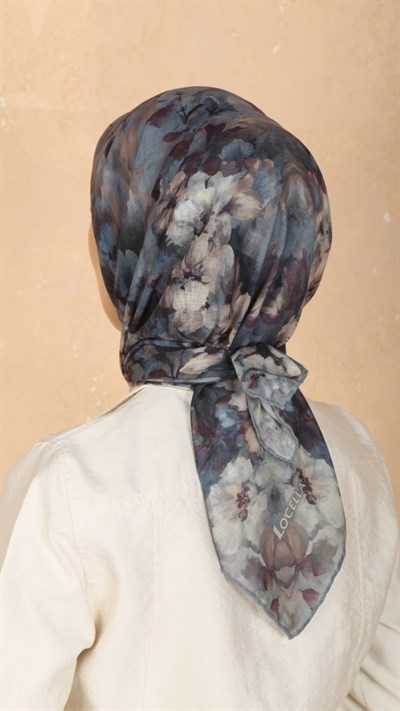 Locella Soft Pamuk Eşarp Mavi