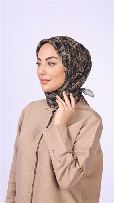 Locella Soft Pamuk Eşarp Siyah Gold