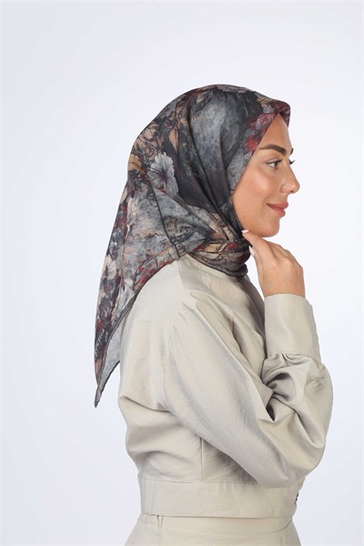 Locella Soft Pamuk Eşarp Siyah Kırmızı