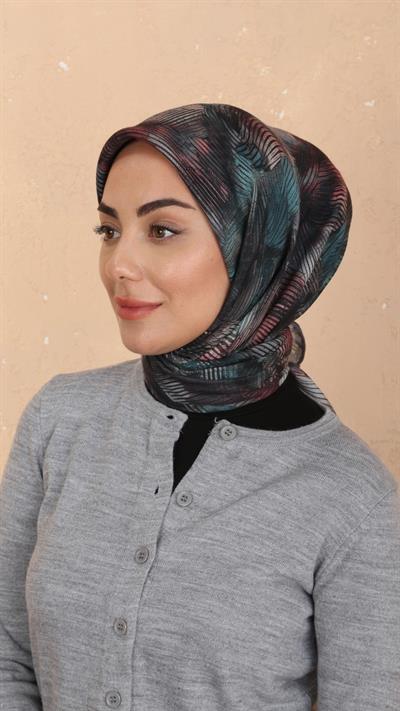 Locella Soft Pamuk Eşarp Siyah Kırmızı-10