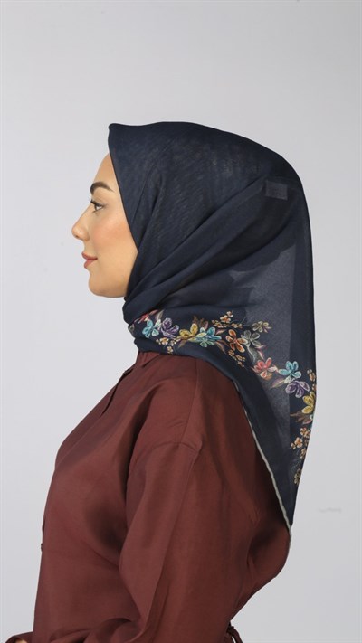 Locella Soft Pamuk Eşarp Lacivert