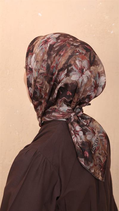 Locella Soft Pamuk Eşarp Koyu Kahve