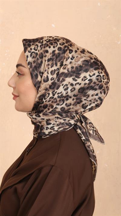 Locella Soft Pamuk Eşarp Kahve-6