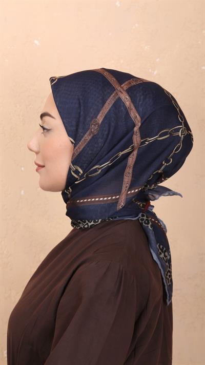 Locella Soft Pamuk Eşarp Lacivert