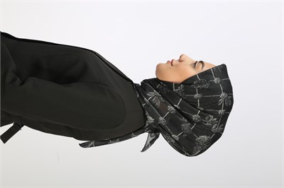 Locella Soft Pamuk Eşarp Siyah Gri