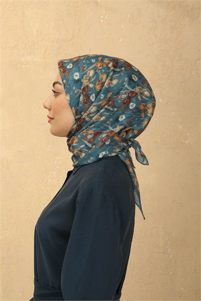 Locella Soft Pamuk Eşarp Mavi