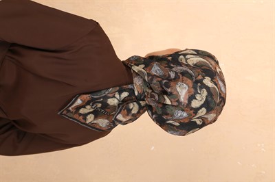 Locella Soft Pamuk Eşarp Siyah Kahverengi
