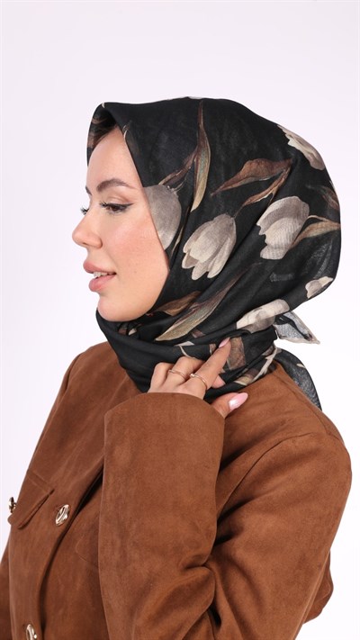 Locella Soft Pamuk Eşarp Siyah