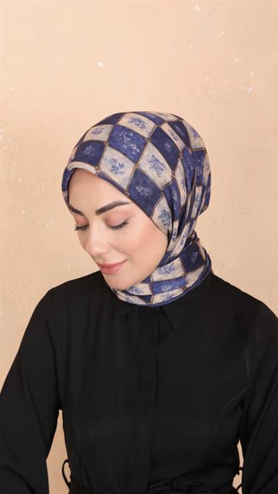 Locella Soft Pamuk Eşarp Lacivert