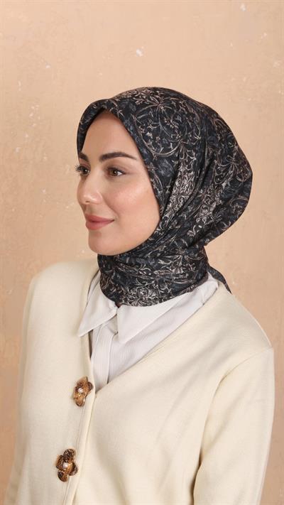 Locella Soft Pamuk Eşarp Siyah Vizon