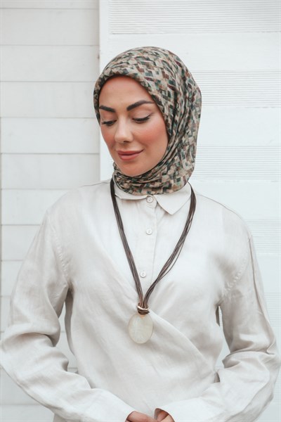 Locella Soft Pamuk Eşarp Kahve Siyah