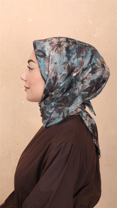 Locella Soft Pamuk Eşarp Petrol