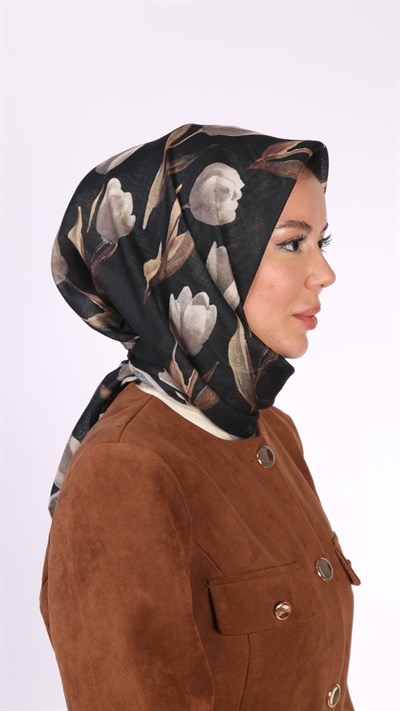 Locella Soft Pamuk Eşarp Siyah