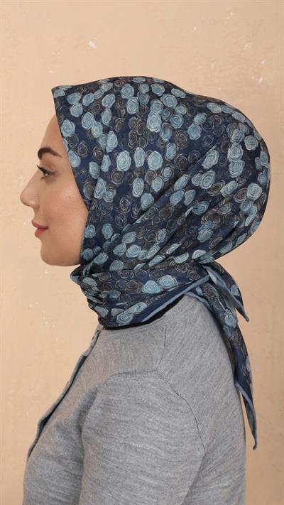 Locella Soft Pamuk Eşarp Koyu Mavi-10