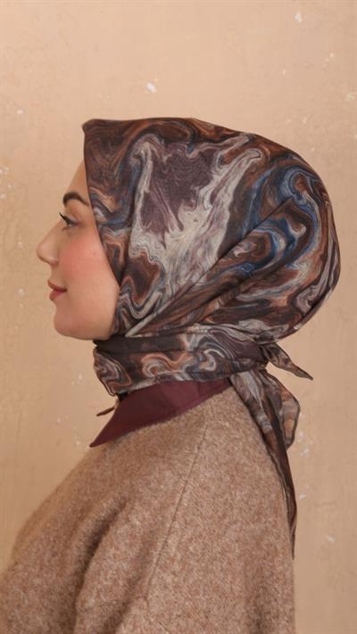 Locella Soft Pamuk Eşarp Koyu Kahve