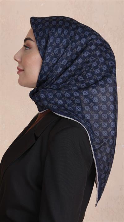 Locella Soft Pamuk Eşarp Lacivert-4