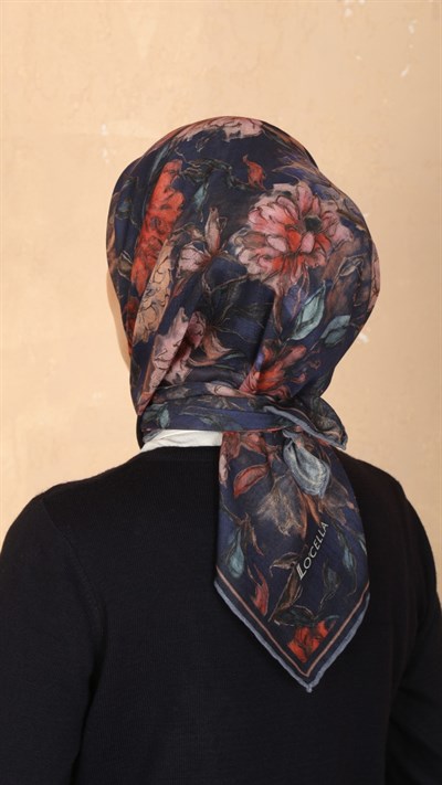 Locella Soft Pamuk Eşarp Lacivert