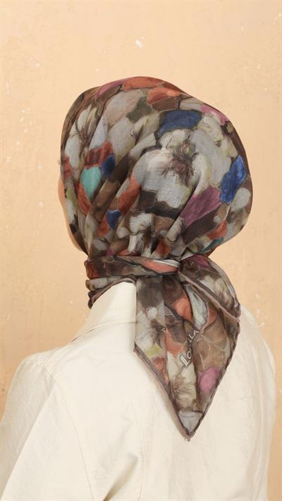 Locella Soft Pamuk Eşarp Koyu Kahve