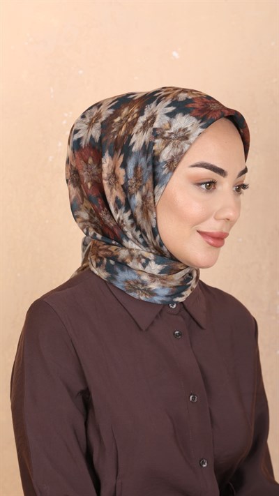 Locella Soft Pamuk Eşarp Petrol