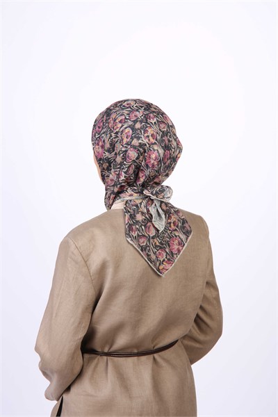 Locella Soft Pamuk Eşarp Siyah Pembe