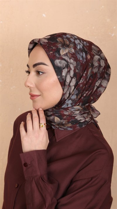 Locella Soft Pamuk Eşarp Bordo