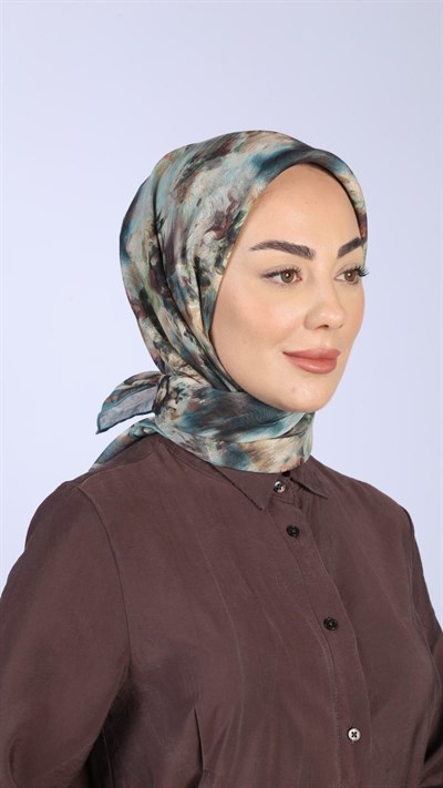 Locella Soft Pamuk Eşarp Petrol