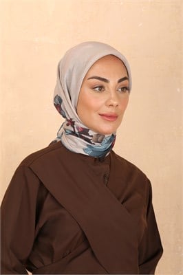 Locella Soft Pamuk Eşarp-Bej Mavi
