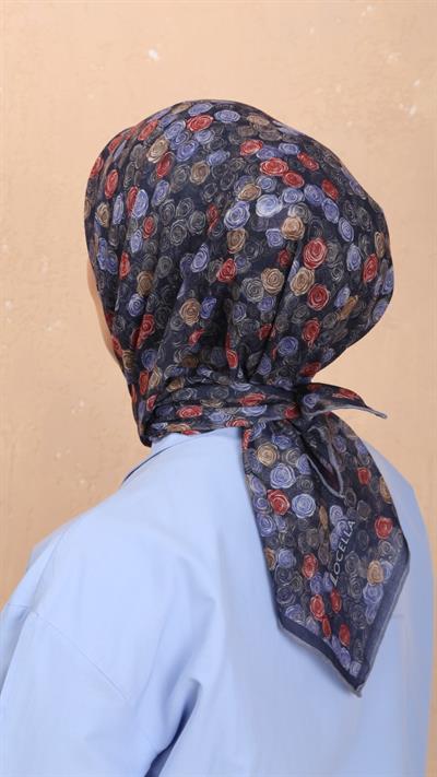 Locella Soft Pamuk Eşarp Lacivert