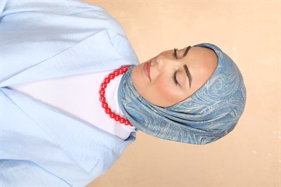 Locella Soft Pamuk Eşarp Mavi