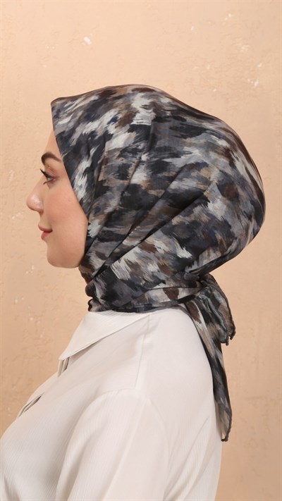 Locella Soft Pamuk Eşarp Siyah Gri