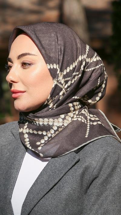 Locella Soft Pamuk Eşarp Kahve