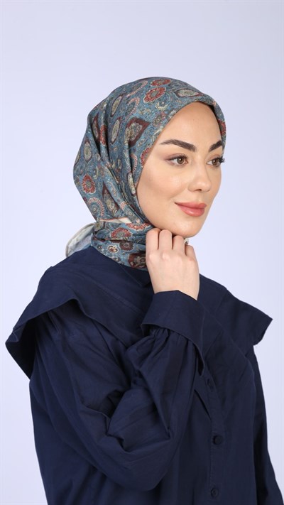 Locella Soft Pamuk Eşarp Mavi