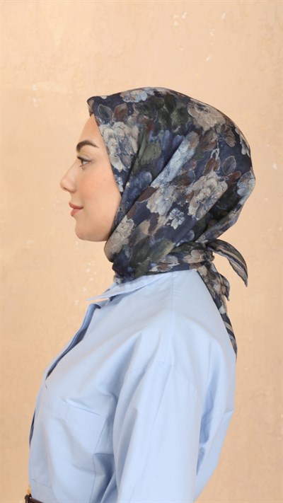 Locella Soft Pamuk Eşarp Lacivert