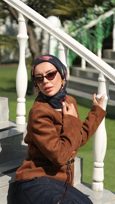 Locella Soft Pamuk Eşarp Lacivert