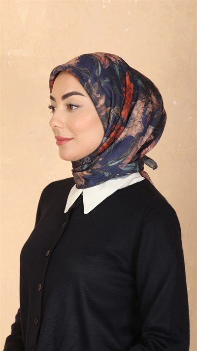 Locella Soft Pamuk Eşarp Lacivert