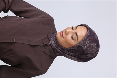 Locella Soft Pamuk Eşarp Patlıcan Moru