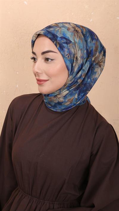 Locella Soft Pamuk Eşarp Mavi