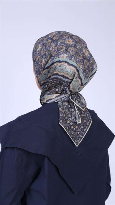 Locella Soft Pamuk Eşarp Lacivert