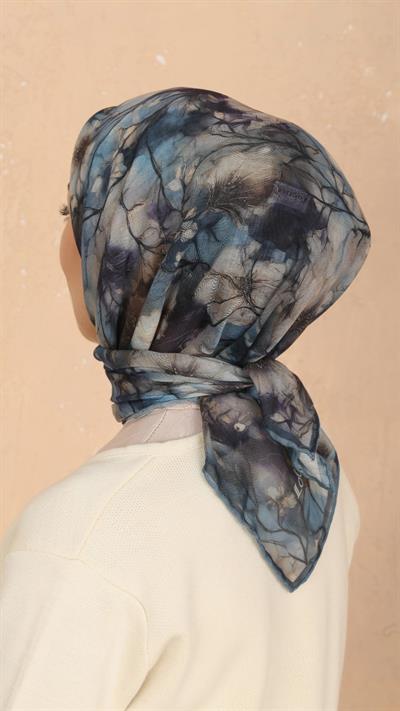 Locella Soft Pamuk Eşarp Mavi