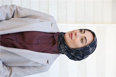 Locella Soft Pamuk Eşarp Lacivert