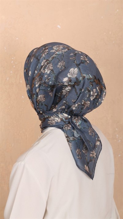 Locella Soft Pamuk Eşarp Mavi