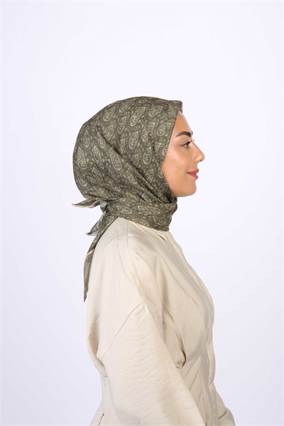 Locella Soft Pamuk Eşarp Haki Yeşili