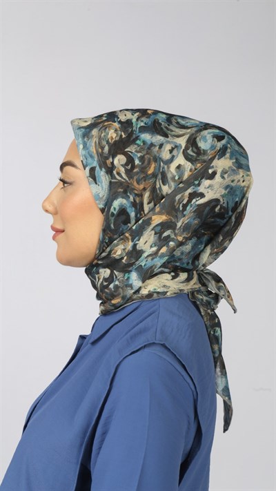 Locella Soft Pamuk Eşarp Mavi