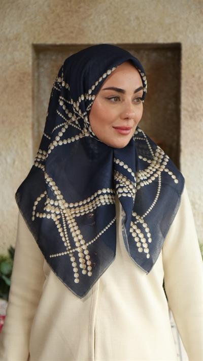 Locella Soft Pamuk Eşarp Lacivert