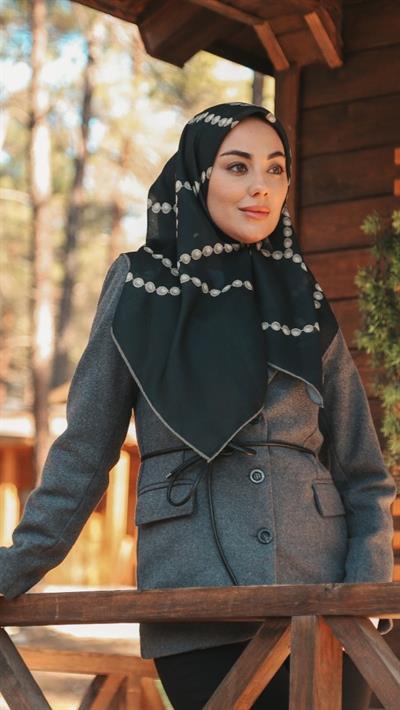 Locella Soft Pamuk Eşarp Siyah