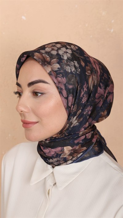 Locella Soft Pamuk Eşarp Koyu Lacivert