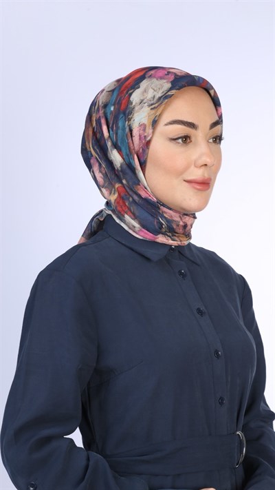 Locella Soft Pamuk Eşarp Lacivert